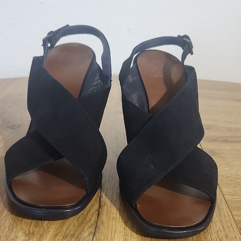 Tory Burch Plataforms Navy and Brown Women's Wedge Sandals